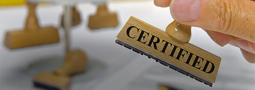 The compliance certificate received in the field of information security 